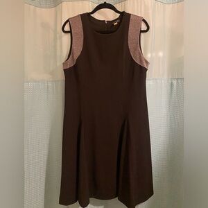 Tommy Hilfiger Elegant Black Sleeveless Dress with Silver Accents